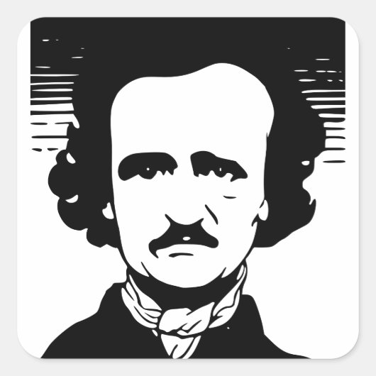 Edgar Allan Poe Vierkante Sticker (Voorkant)