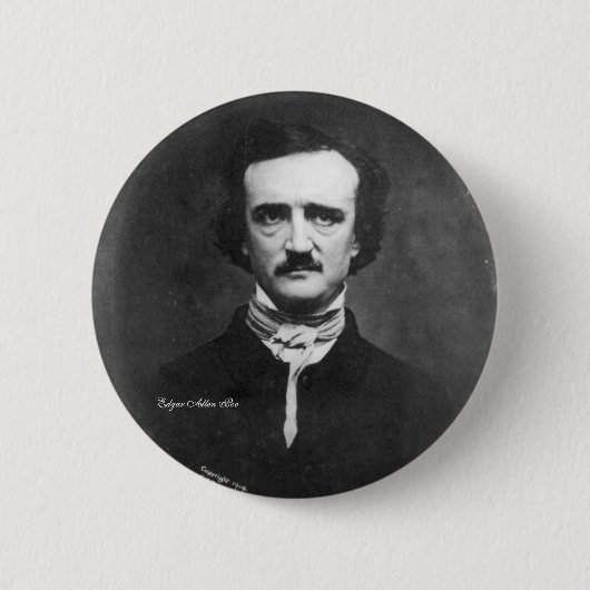 Edgar Allen Poe, pin-on Ronde Button 5,7 Cm (Voorkant)