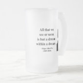 Edgar Allen Poe Quote 1b Matglas Bierpul (Voorkant rechts)
