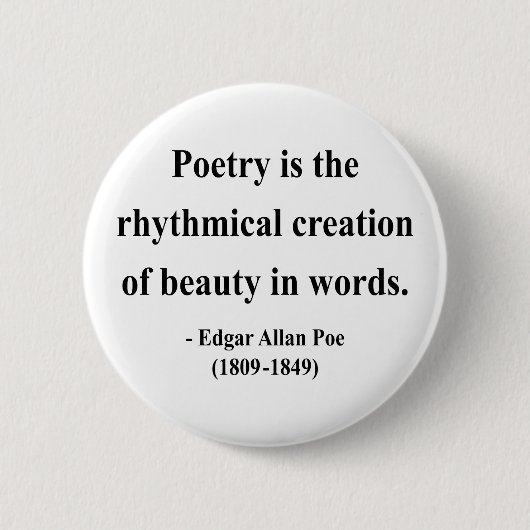 Edgar Allen Poe Quote 5a Ronde Button 5,7 Cm (Voorkant)