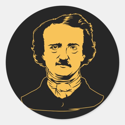 Edgar Allen Poe Raven Ronde Sticker (Voorkant)