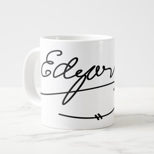 Edgar Allen Poe Signature Extra Grote Mok (Voorkant links)