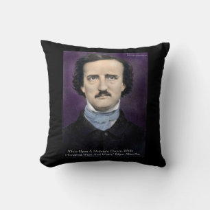 Edgar Allen Poe "The Raven" Citeren Worpkussen doo Kussen