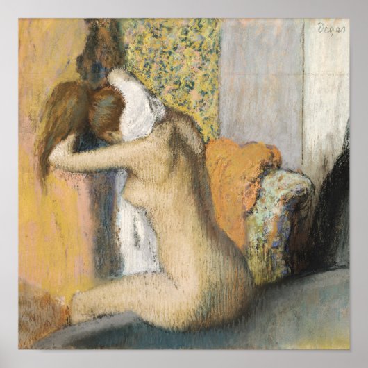 Edgar Degas After the Bath, Woman Drying Neck Poster (Voorkant)