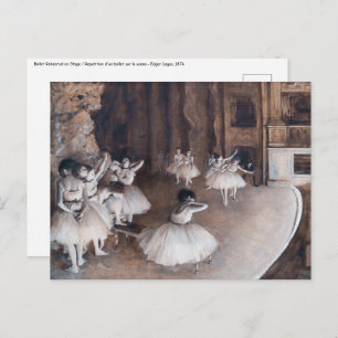 Edgar Degas - Ballet-repetitie over Stage Briefkaart