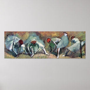Edgar Degas - Balletdanseressen die schoenen vastm Poster