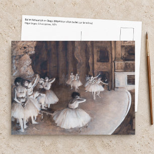Edgar Degas - Balletrepetitie op het podium Briefkaart
