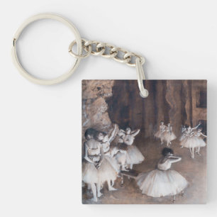 Edgar Degas - Balletrepetitie op het podium Sleutelhanger