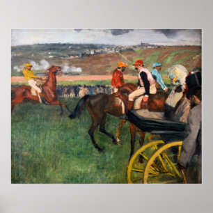 Edgar Degas - Bij de paardenrennen Poster