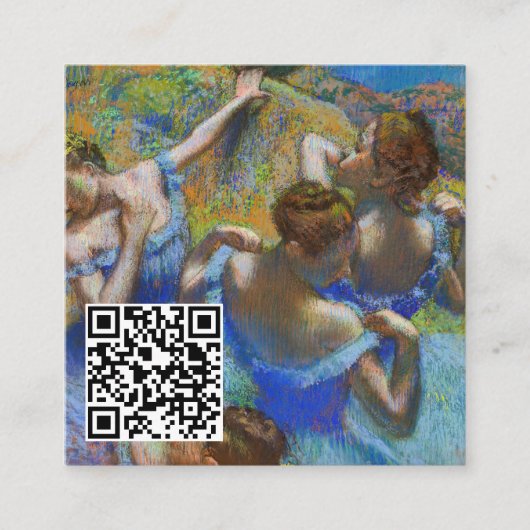 Edgar Degas - Blauwe Danseressen - QR Code Vierkante Visitekaartje (Voorkant)