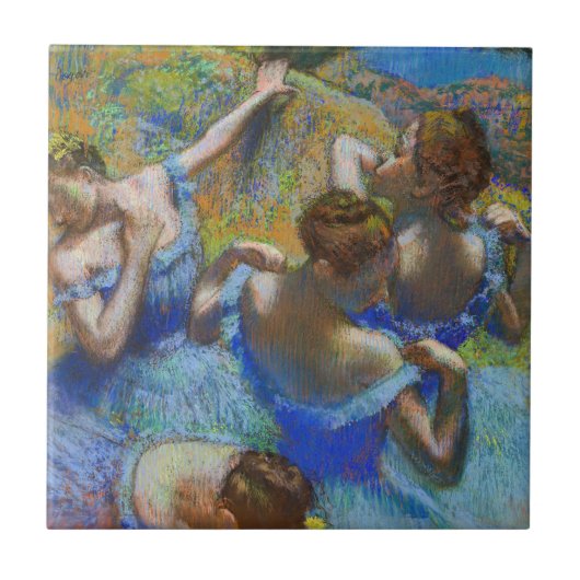 Edgar Degas - Blauwe Danseressen Tegeltje (Voorkant)