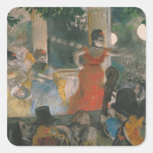 Edgar Degas   Cafe concert te Les ambassadeurs Vierkante Sticker
