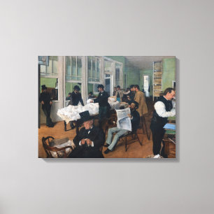 Edgar Degas - Cotton Kantoor in New Orleans Canvas Afdruk