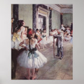 Edgar Degas - Dance Class 1875 oliescanvas dansers Poster (Voorkant)