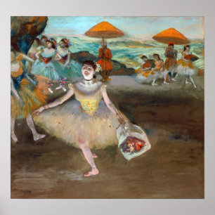 Edgar Degas - Dancer met Bouquet, Bowing on Stage Poster