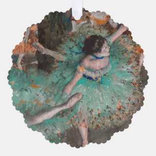 Edgar Degas - Dancer zwaaien/danser in groen Ornament Kaart