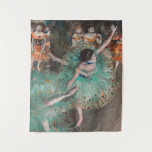 Edgar Degas - Dancer zwaaien/danser in groen Wandkleed