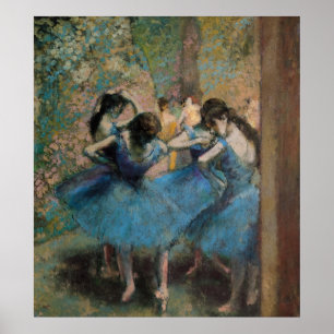 Edgar Degas Dancers in blauw, 1890 Poster
