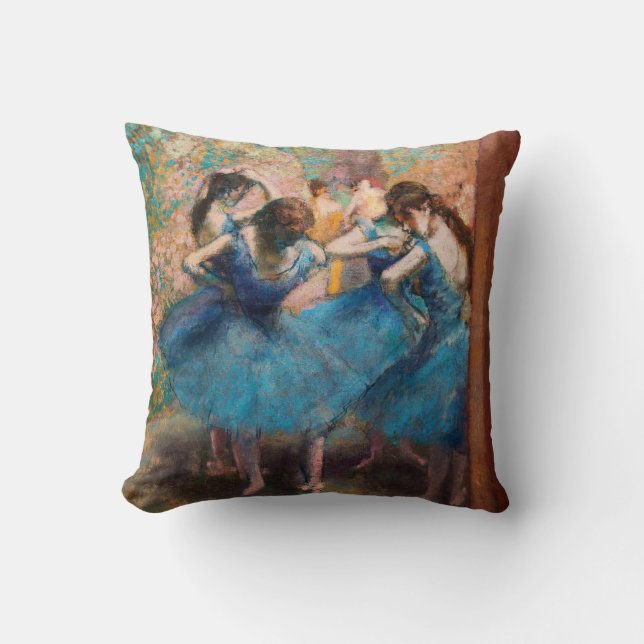 Edgar Degas - Dancers in blauw Kussen (Voorkant)