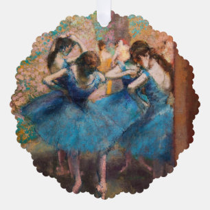 Edgar Degas - Dancers in blauw Ornament Kaart