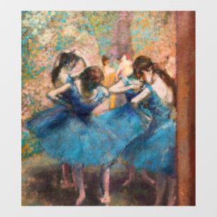 Edgar Degas - Dancers in blauw Raamsticker