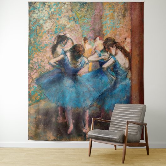Edgar Degas - Dancers in blauw Wandkleed (In situ)