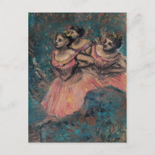 Edgar Degas Dancers in rode kostuums Briefkaart