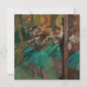 Edgar Degas - Dancers, Roze en Groen Bedankkaart