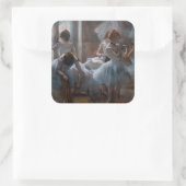Edgar Degas - Dancers Vierkante Sticker (Tas)