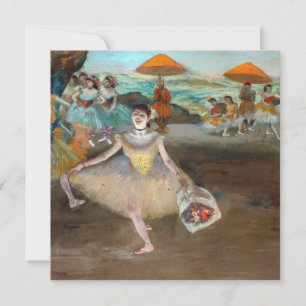 Edgar Degas - Danser met boeket, buigend op het po Bedankkaart