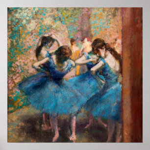 Edgar Degas - Dansers in het blauw Poster