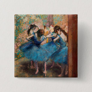 Edgar Degas - Dansers in het blauw Vierkante Button 5,1 Cm