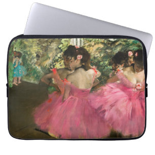 Edgar Degas - dansers in roze Laptop Sleeve