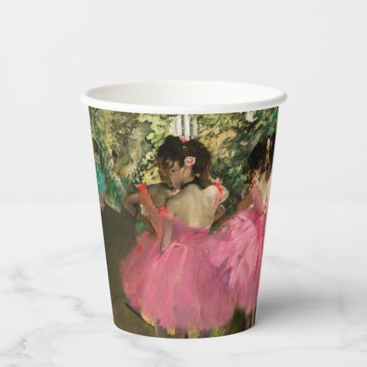 Edgar Degas - dansers in roze Papieren Bekers (Achterkant)