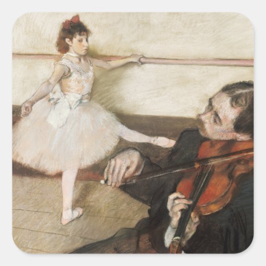 Edgar Degas dansles.  impressionisme Vierkante Sticker (Voorkant)