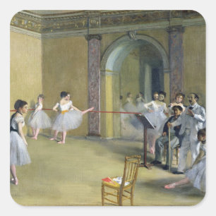 Edgar Degas De Dance Foyer Vierkante Sticker