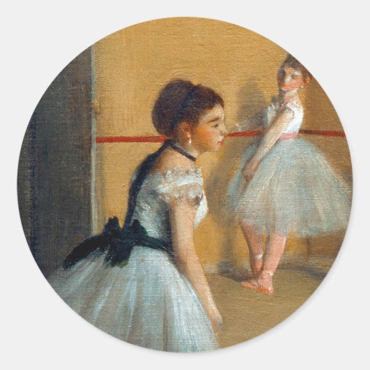 Edgar Degas De Dansfoyer bij de Opera Ronde Sticker (Voorkant)