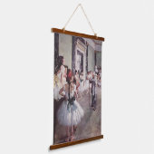 Edgar Degas de dansklasse Hangend Wandkleed (Gebogen)