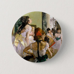Edgar Degas de dansklasse Ronde Button 5,7 Cm
