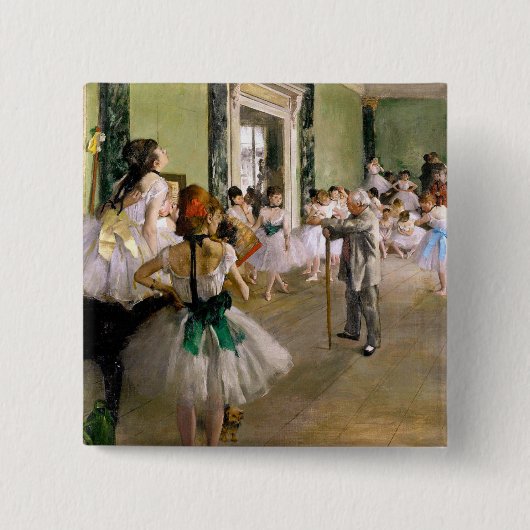 Edgar Degas de dansklasse Vierkante Button 5,1 Cm (Voorkant)
