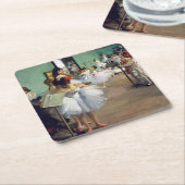 Edgar Degas - De dansklasse Vierkante Kartonnen Onderzetter (Schuin)