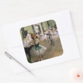 Edgar Degas - De dansklasse Vierkante Sticker (Envelop)