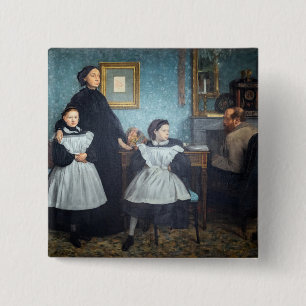 Edgar Degas - De familie Bellelli Vierkante Button 5,1 Cm