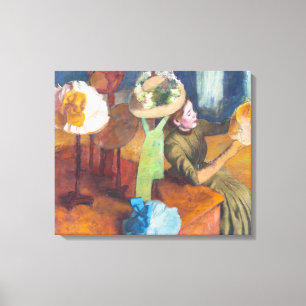 Edgar Degas - De Hoedenwinkel Canvas Afdruk