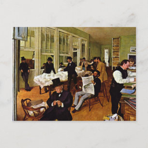 Edgar Degas - De katoenuitwisseling Briefkaart