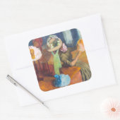Edgar Degas - De Millinery Shop Vierkante Sticker (Envelop)