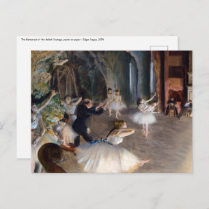 Edgar Degas - De repetitie van de ballet in het to Briefkaart