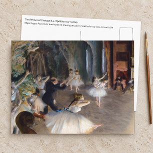 Edgar Degas - De repetitie van het ballet op het p Briefkaart