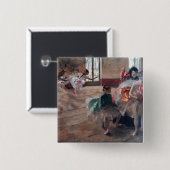 Edgar Degas - De repetitie Vierkante Button 5,1 Cm (Voorkant /achterkant)