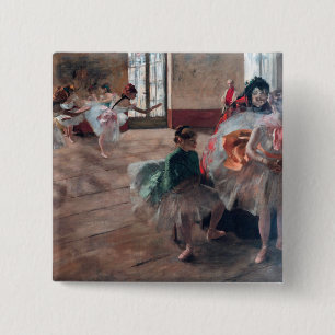 Edgar Degas - De repetitie Vierkante Button 5,1 Cm